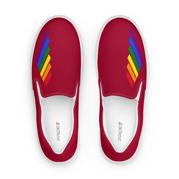 Gay Pride Modern Red Slip-On Shoes