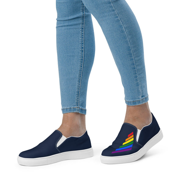 Gay Pride Modern Navy Slip-On Shoes