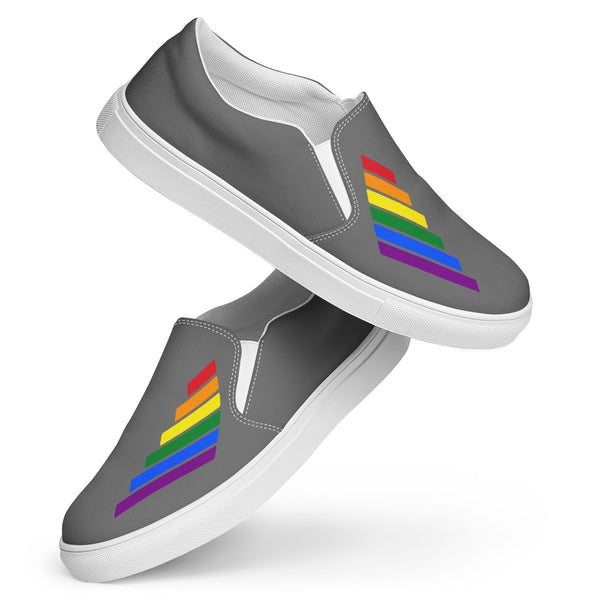 Gay Pride Modern Gray Slip-On Shoes