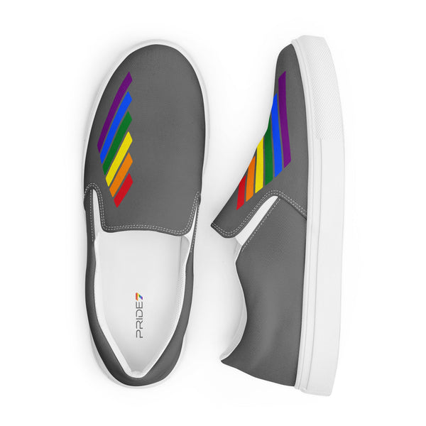 Gay Pride Modern Gray Slip-On Shoes