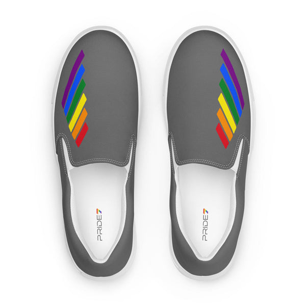 Gay Pride Modern Gray Slip-On Shoes