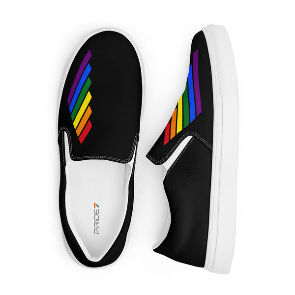 Gay Pride Modern Black Slip-On Shoes