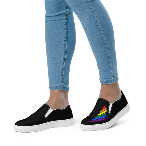 Gay Pride Modern Black Slip-On Shoes