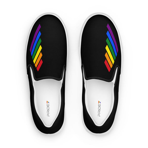 Gay Pride Modern Black Slip-On Shoes