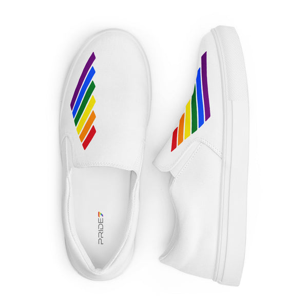 Gay Pride Modern White Slip-On Shoes