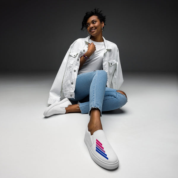 Bisexual Pride Modern White Slip-On Shoes