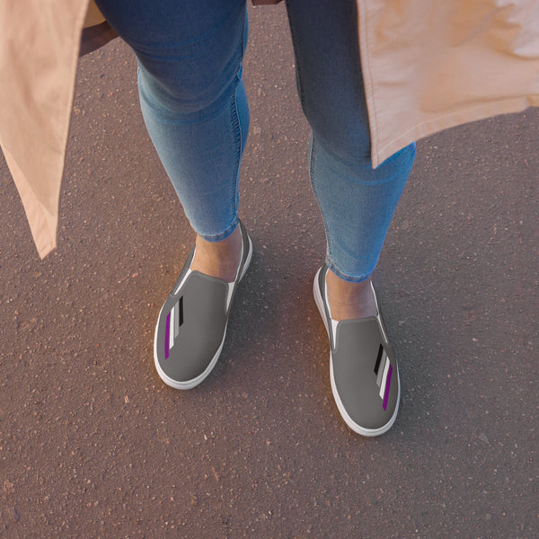 Asexual Pride Modern Gray Slip-On Shoes