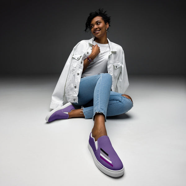 Asexual Pride Modern Purple Slip-On Shoes