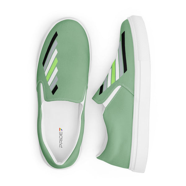 Agender Pride Modern Green Slip-On Shoes