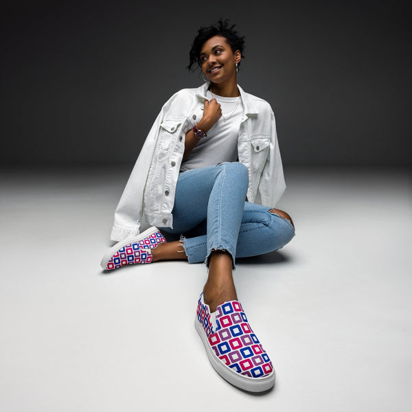 Bisexual Pride Casual White Slip-On Shoes