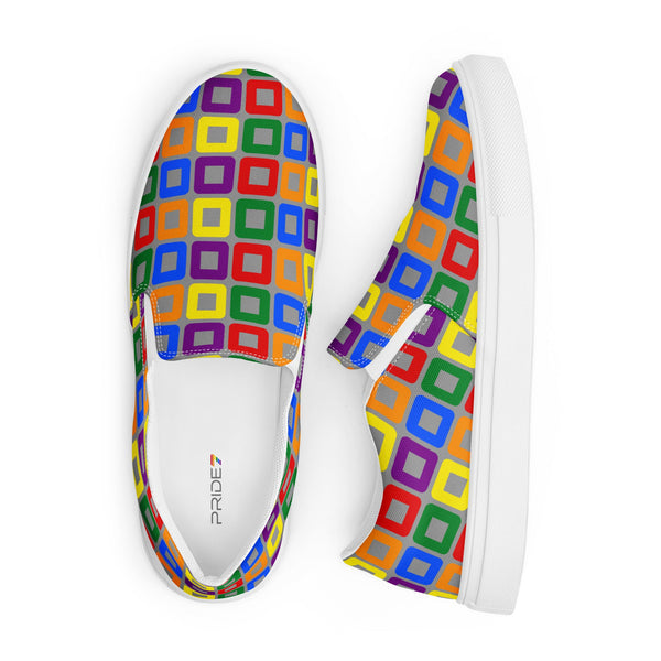 Gay Pride Casual Gray Slip-On Shoes