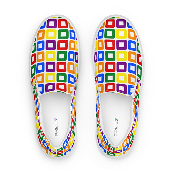 Gay Pride Casual White Slip-On Shoes