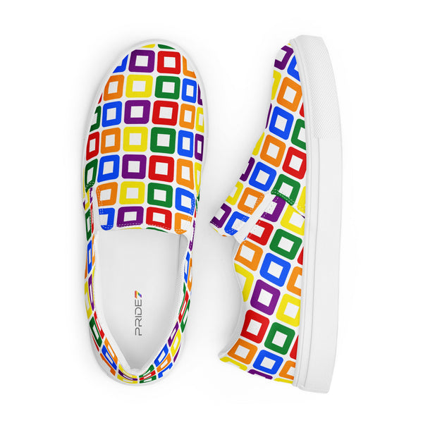 Gay Pride Casual White Slip-On Shoes