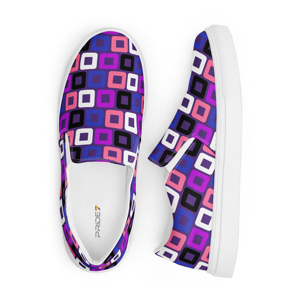 Genderfluid Pride Casual Purple Slip-On Shoes