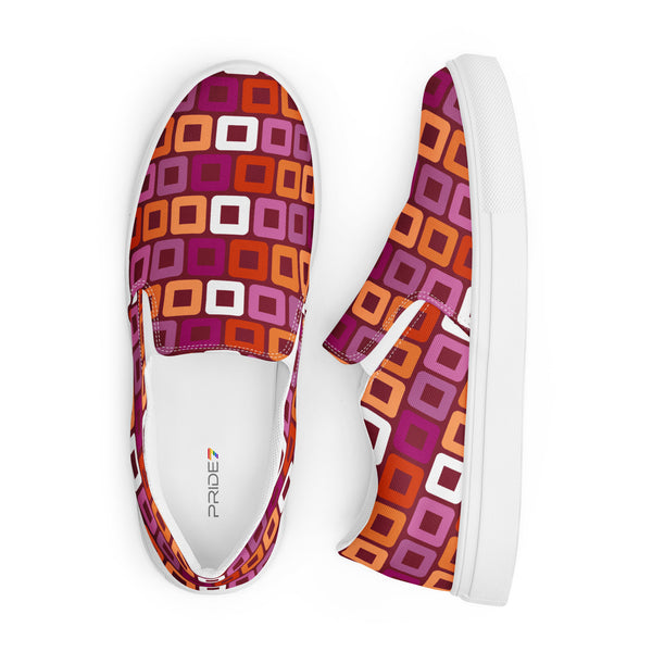 Lesbian Pride Casual Burgundy Slip-On Shoes