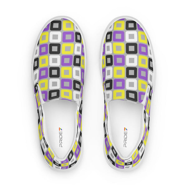 Non-Binary Pride Casual Gray Slip-On Shoes