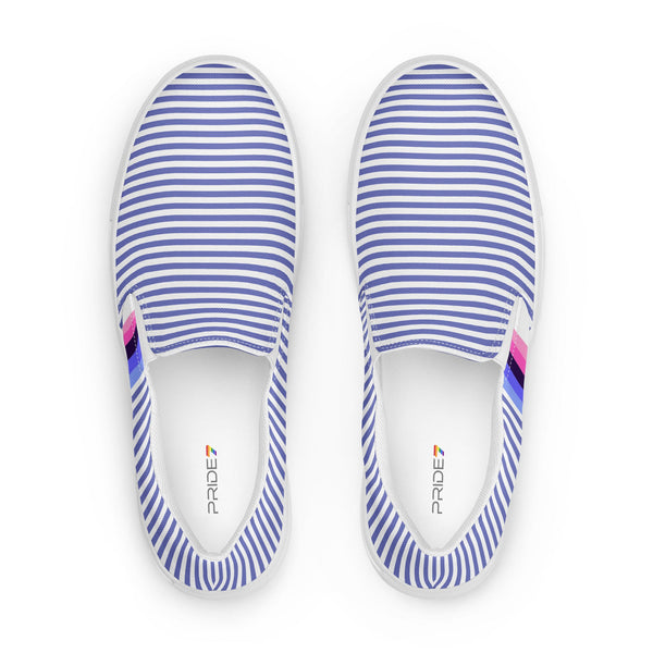 Pinstriped Omnisexual Pride Blue Slip-On Shoes