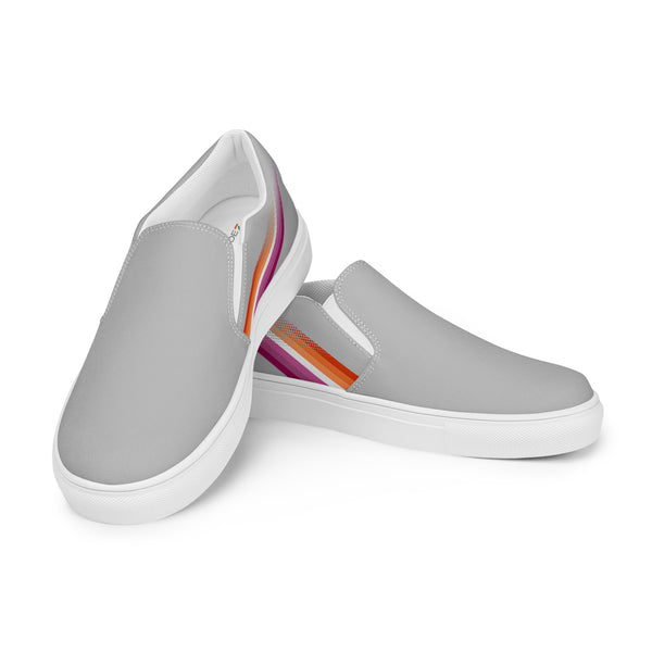 Lesbian Pride Colors Original Gray Slip-On Shoes