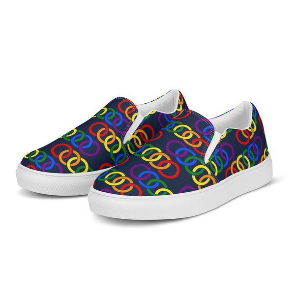 Gay Pride Classic Navy Slip-On Shoes