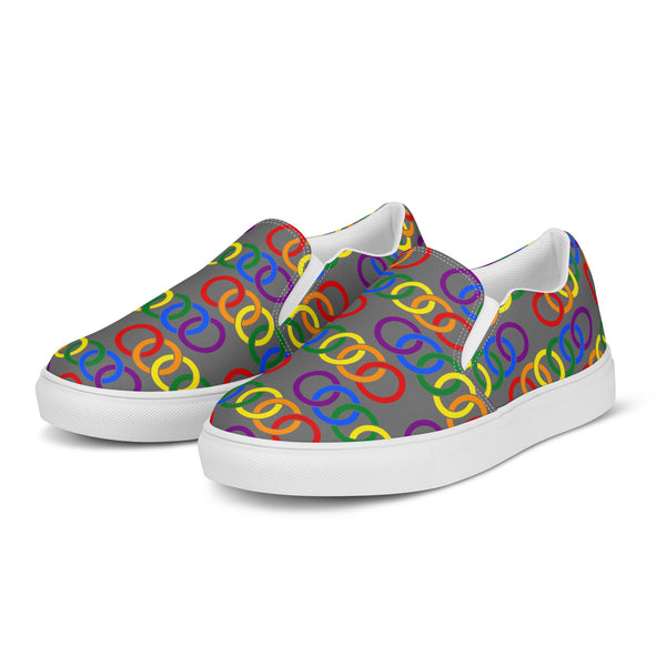 Gay Pride Classic Gray Slip-On Shoes