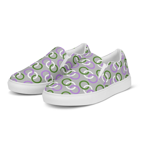 Genderqueer Pride Classic Gray Slip-On Shoes