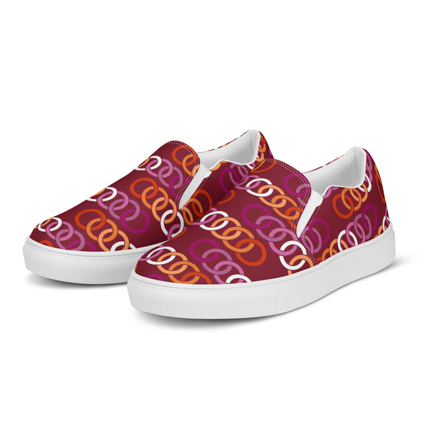 Lesbian Pride Classic Burgundy Slip-On Shoes