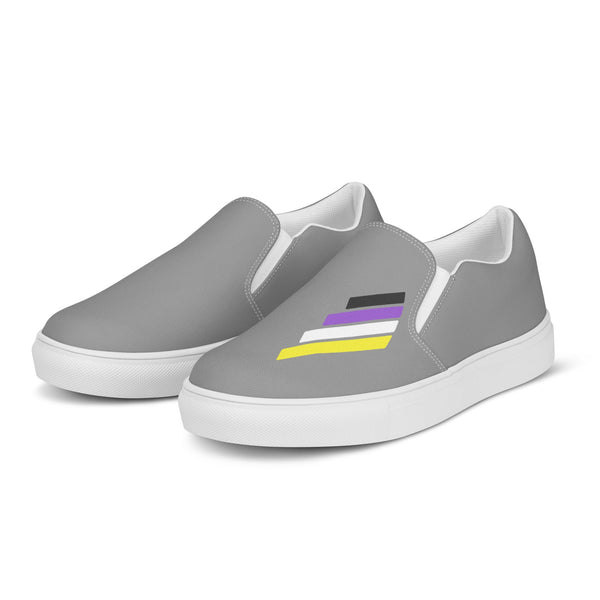 Non-Binary Pride Modern Gray Slip-On Shoes