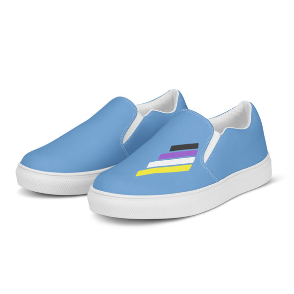 Non-Binary Pride Modern Blue Slip-On Shoes