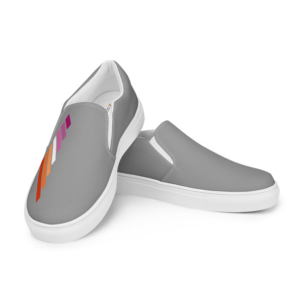 Lesbian Pride Modern Gray Slip-On Shoes