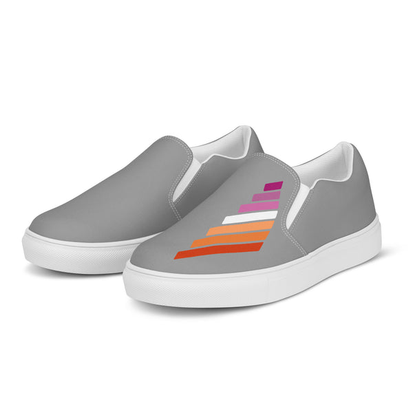 Lesbian Pride Modern Gray Slip-On Shoes