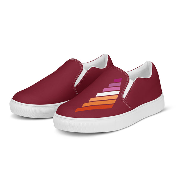 Lesbian Pride Modern Burgundy Slip-On Shoes