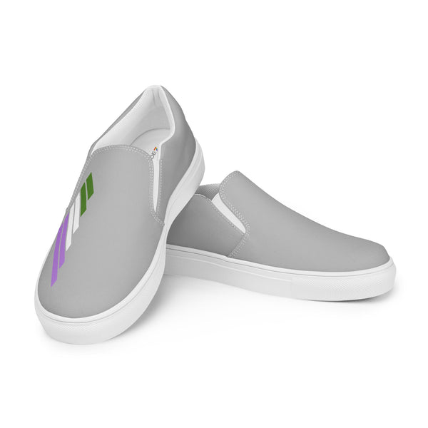 Genderqueer Pride Modern Gray Slip-On Shoes