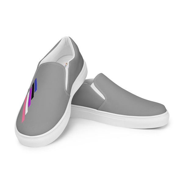 Genderfluid Pride Modern Gray Slip-On Shoes