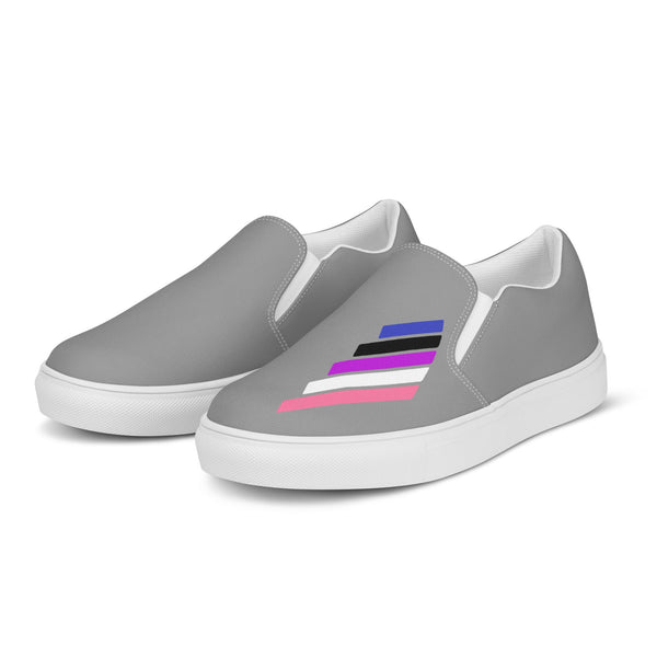 Genderfluid Pride Modern Gray Slip-On Shoes