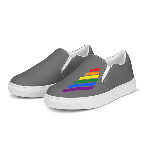 Gay Pride Modern Gray Slip-On Shoes