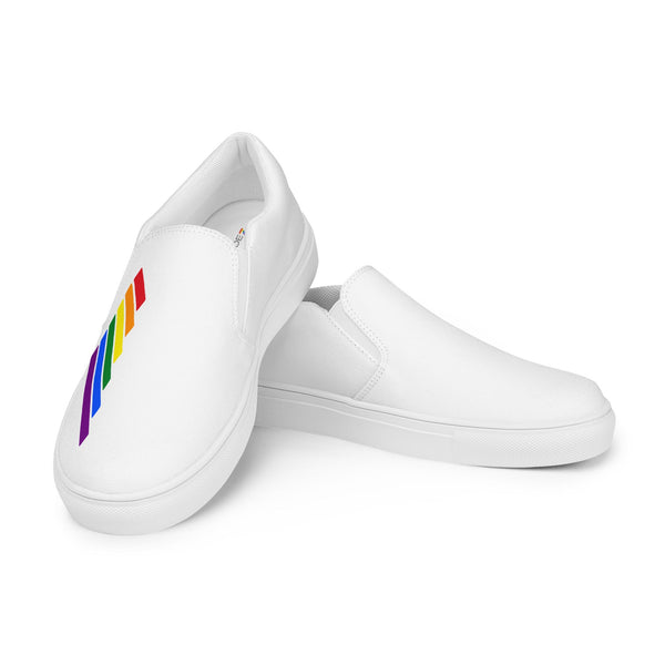 Gay Pride Modern White Slip-On Shoes