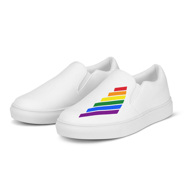 Gay Pride Modern White Slip-On Shoes