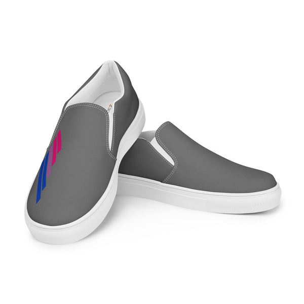 Bisexual Pride Modern Gray Slip-On Shoes