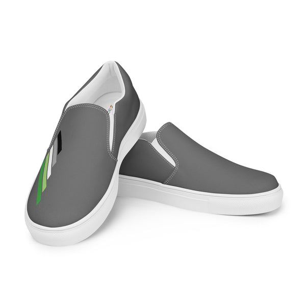 Aromantic Pride Modern Gray Slip-On Shoes