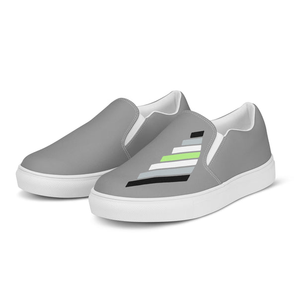 Agender Pride Modern Gray Slip-On Shoes