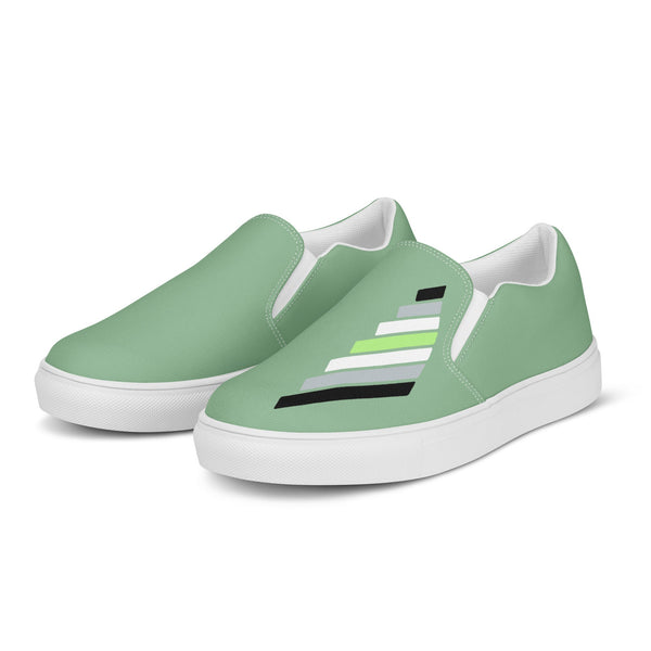 Agender Pride Modern Green Slip-On Shoes