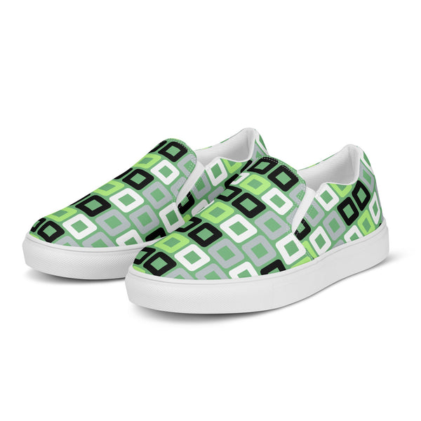 Agender Pride Casual Green Slip-On Shoes