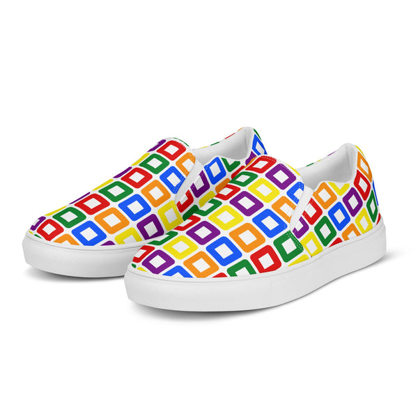 Gay Pride Casual White Slip-On Shoes