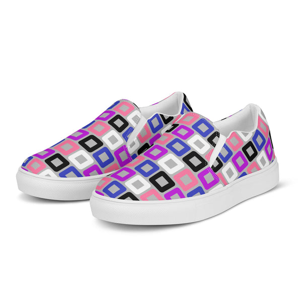 Genderfluid Pride Casual Gray Slip-On Shoes