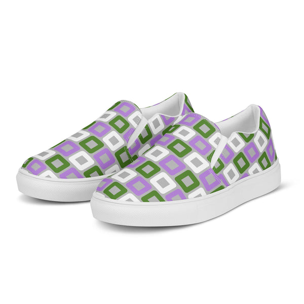 Genderqueer Pride Casual Gray Slip-On Shoes