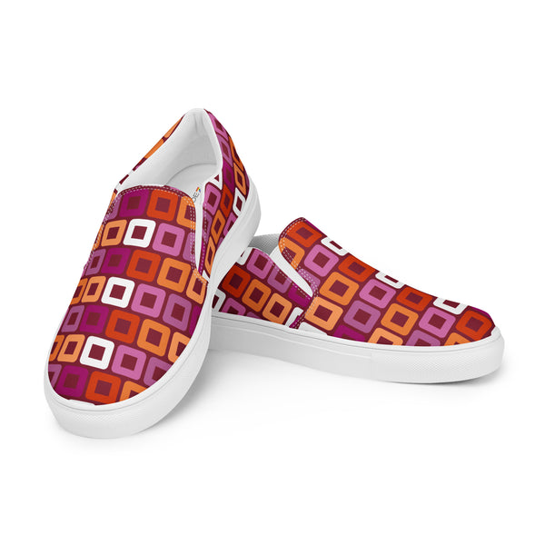 Lesbian Pride Casual Burgundy Slip-On Shoes