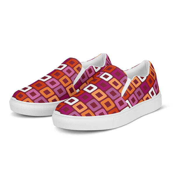 Lesbian Pride Casual Burgundy Slip-On Shoes