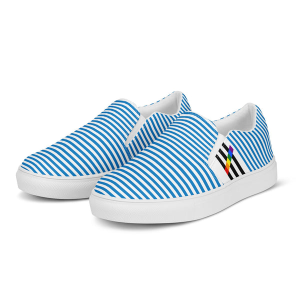 Pinstriped Ally Pride Blue Slip-On Shoes