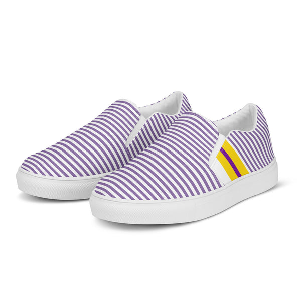 Pinstriped Intersex Pride Purple Slip-On Shoes