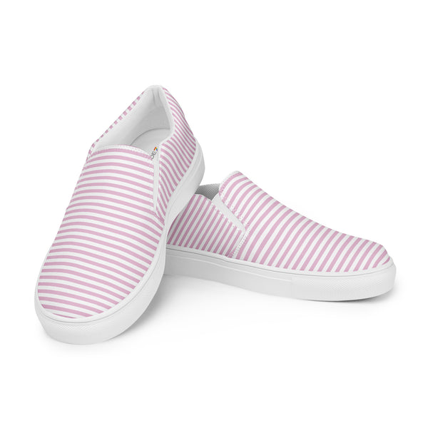 Pinstriped Lesbian Pride Pink Slip-On Shoes